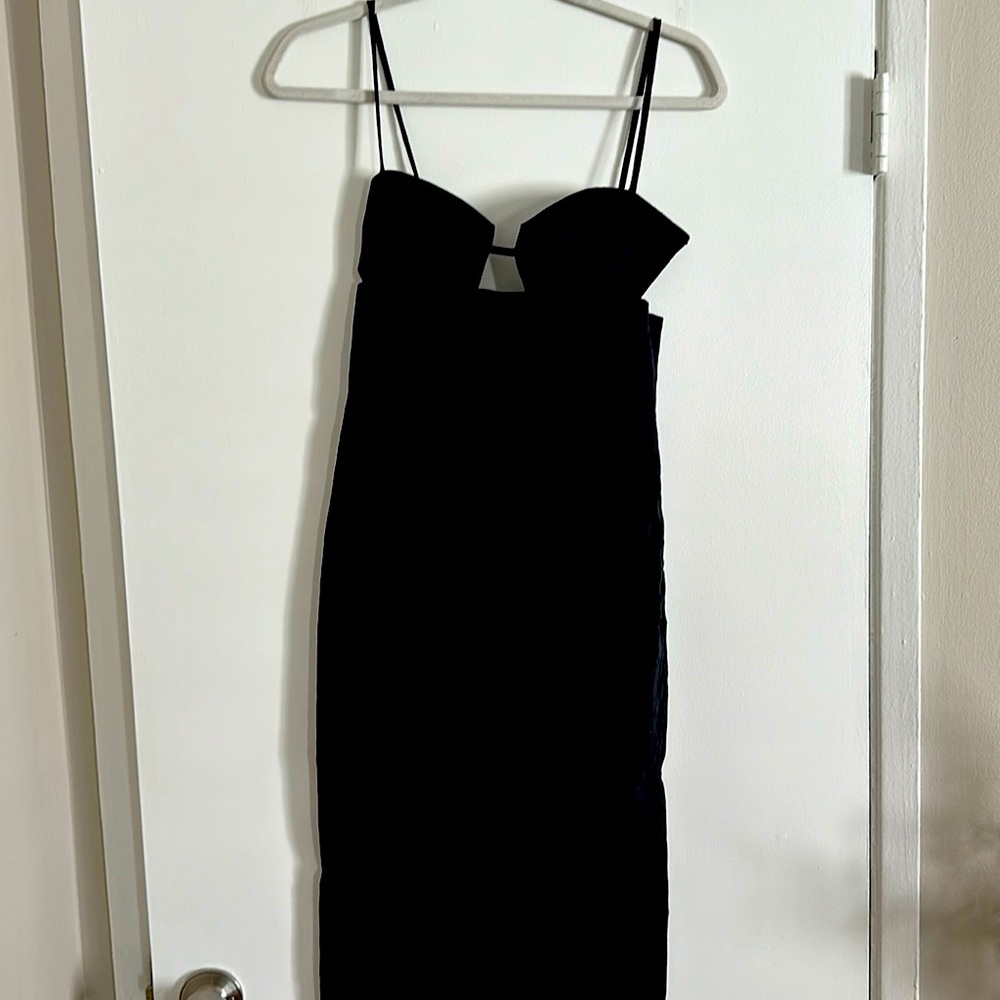 Reformation Malibu Linen Dress, Black, Size 0